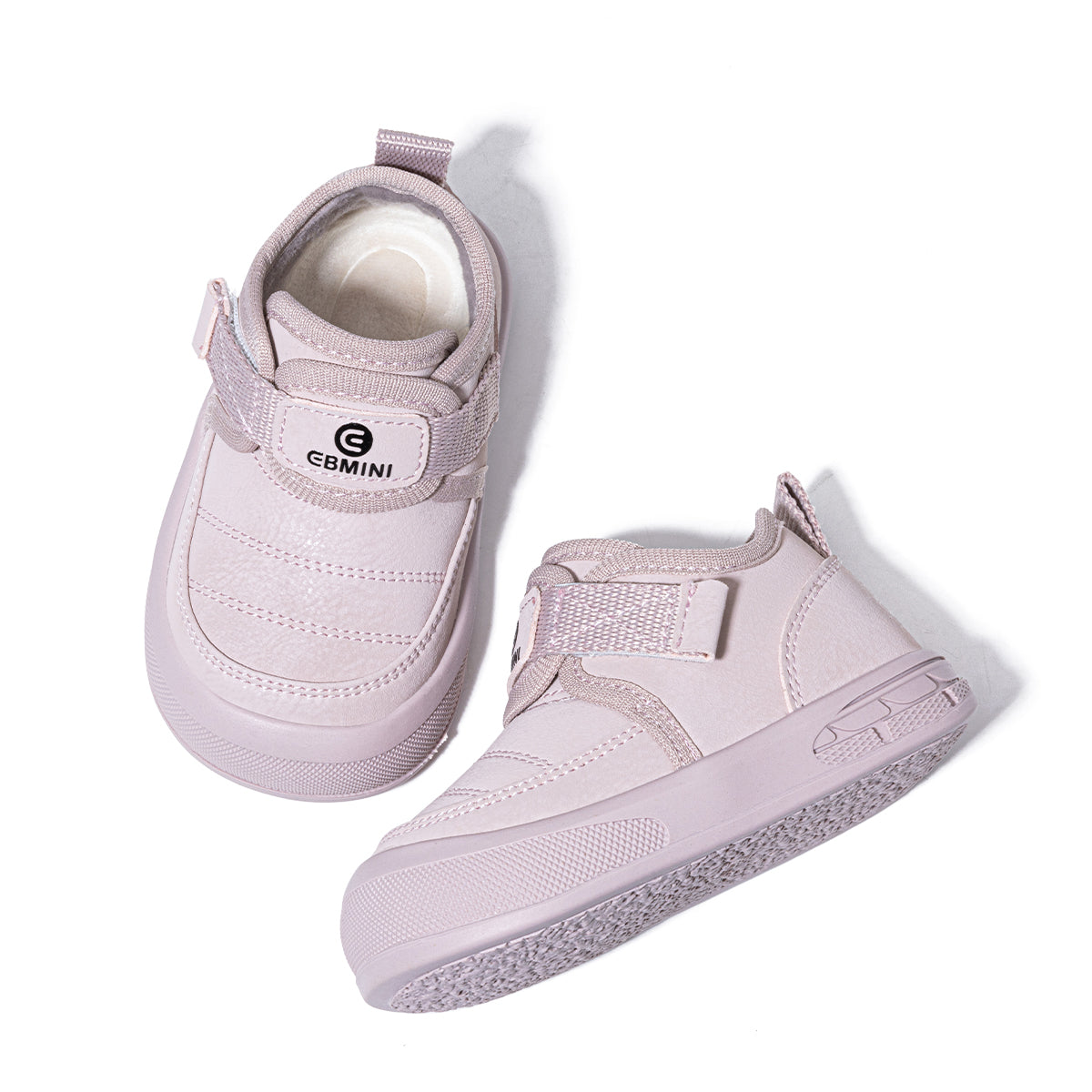 EBMINI Kids’ Sporty Velcro Trainers – Fleece-Lined, Non-Slip & Easy On and Off
