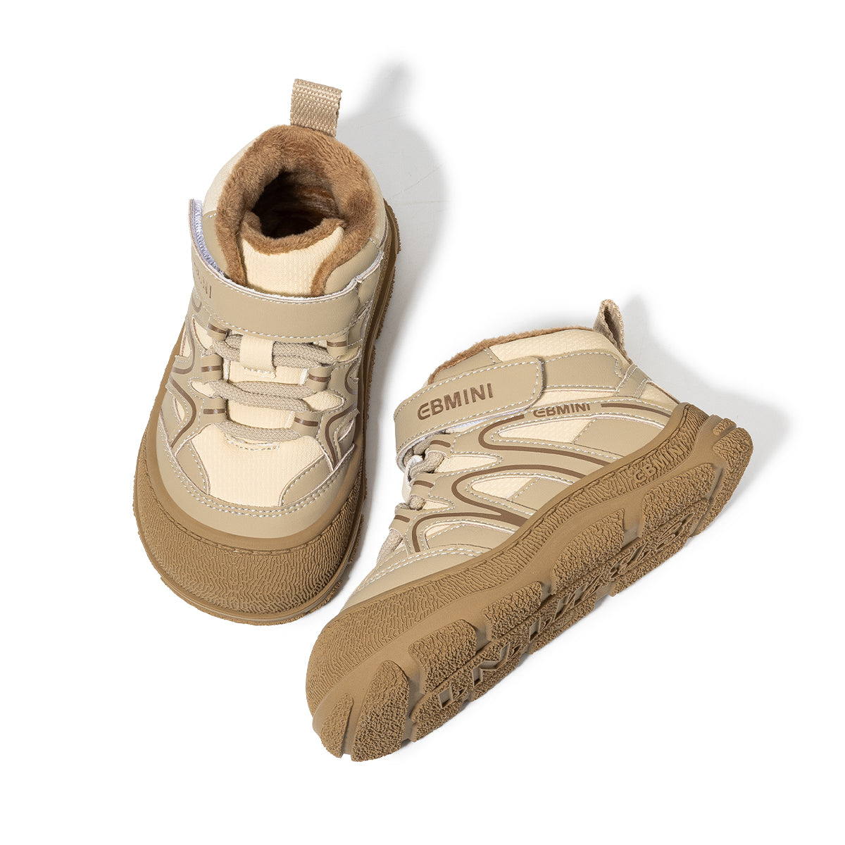 EBMINI Kids’ High-Top Boots – Warm Lined Interior, Waterproof Upper & Easy Velcro Fastening