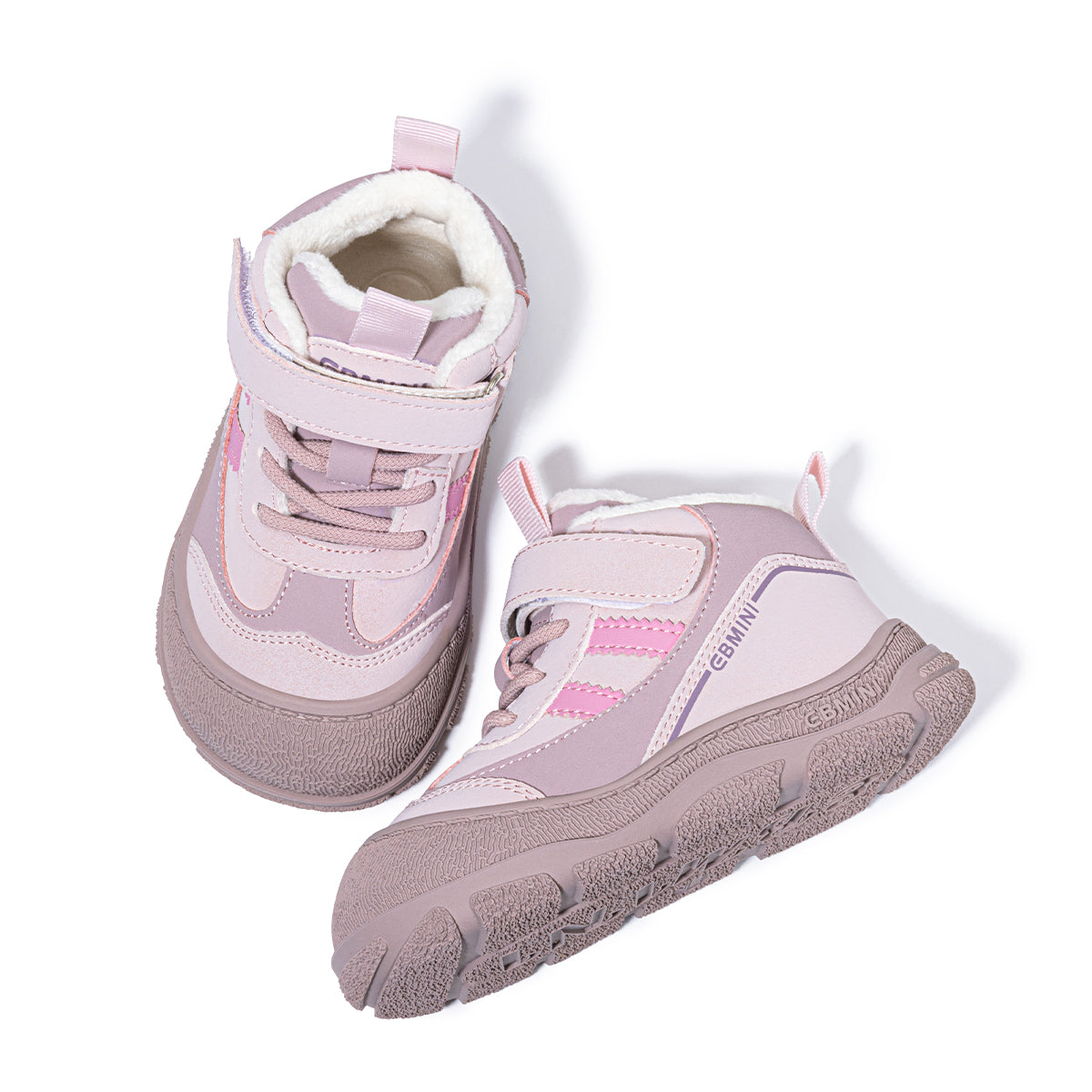 EBMINI  Kids’ Fleece-Lined Trainers – Lightweight & Easy On with Velcro Strap