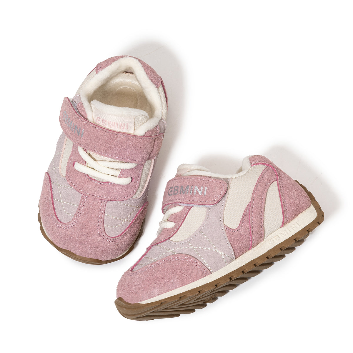 EBMINI Kids’ Lightweight Velcro Trainers – Fleece-Lined for Easy Wear & Steady Steps