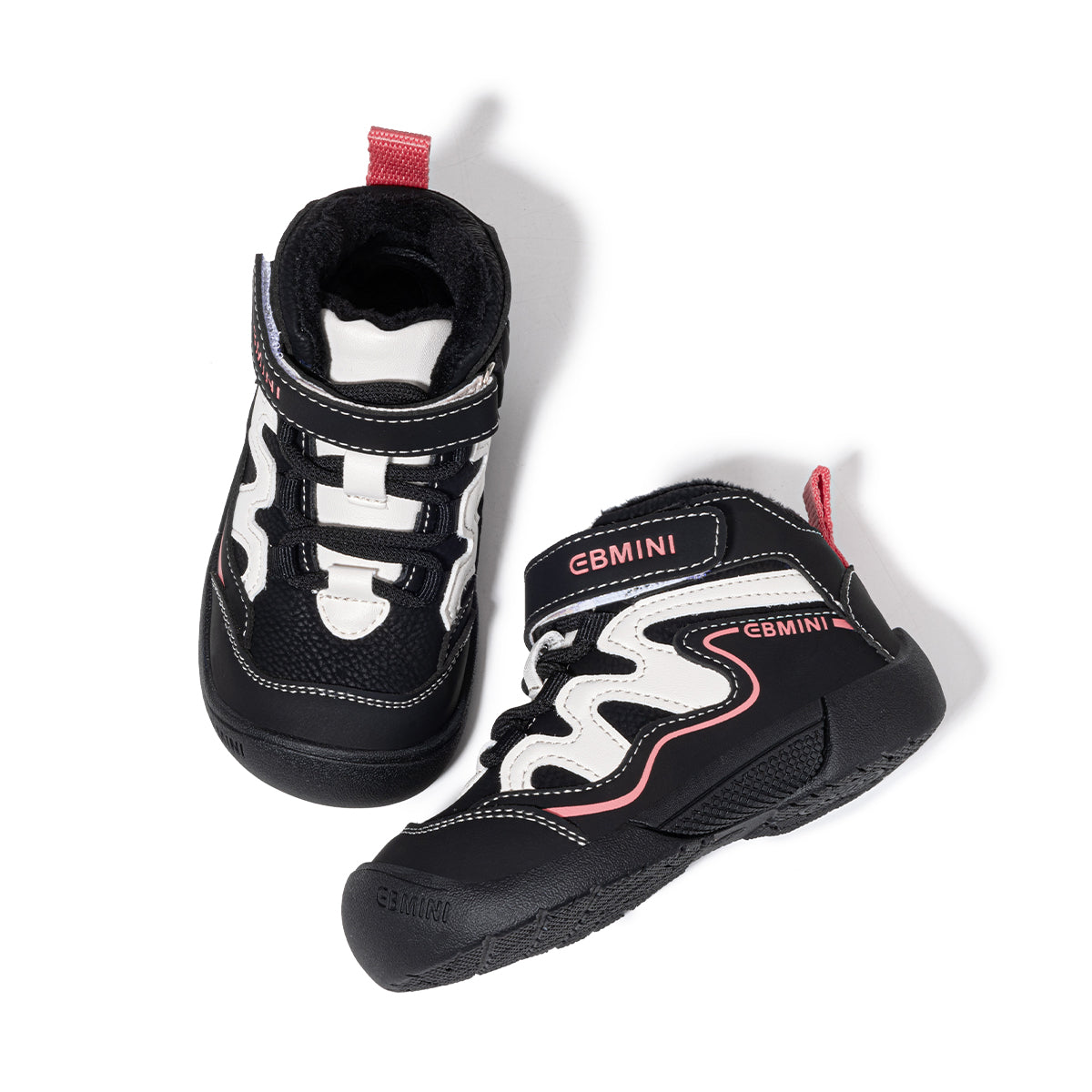 EBMINI Kids’ High-Top Trainers – Warm Fleece Lining, Non-Slip Sole & Easy On and Off
