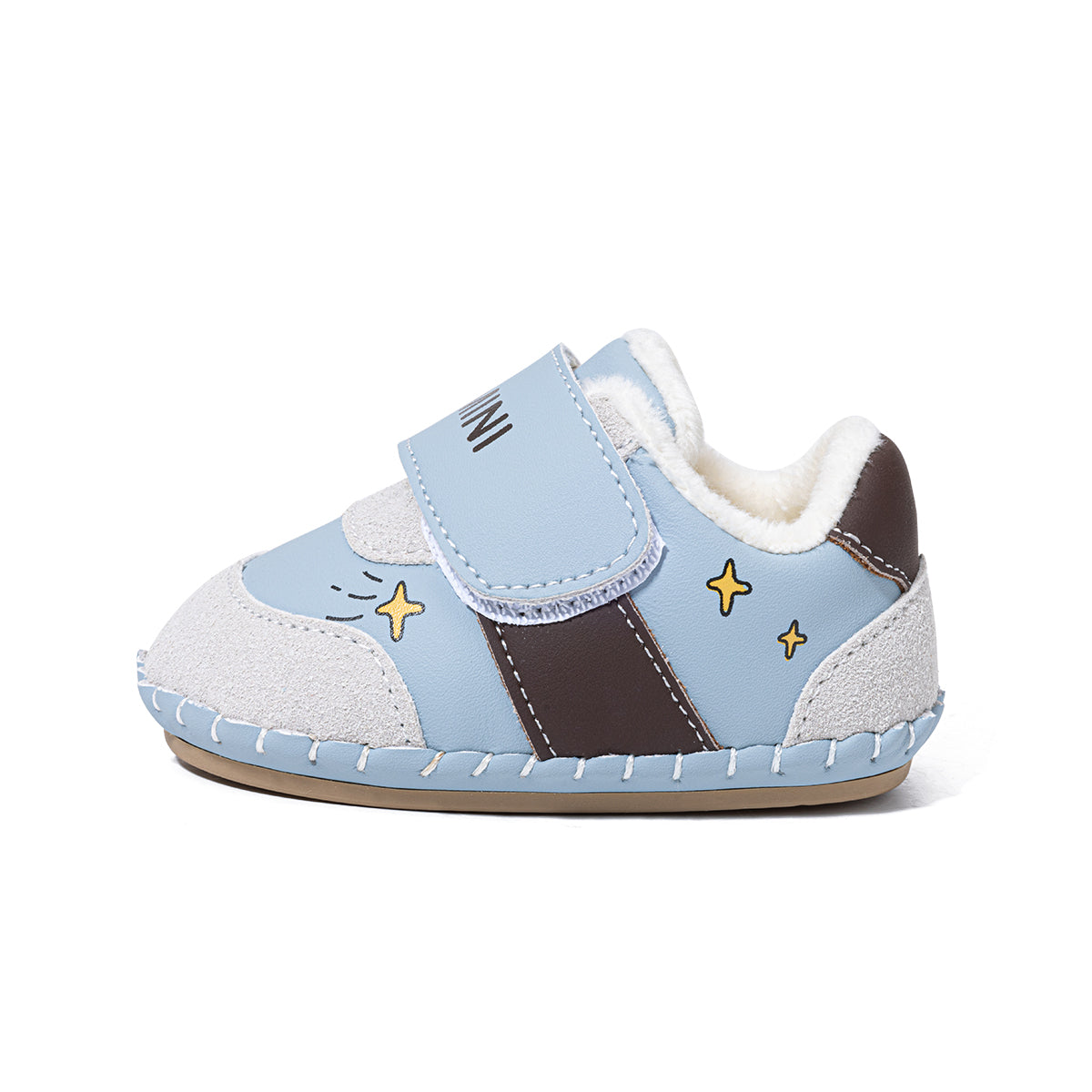 EBMINI Adorable Velcro Baby First Walker Shoes – Fleece-Lined, Lightweight & Comfy