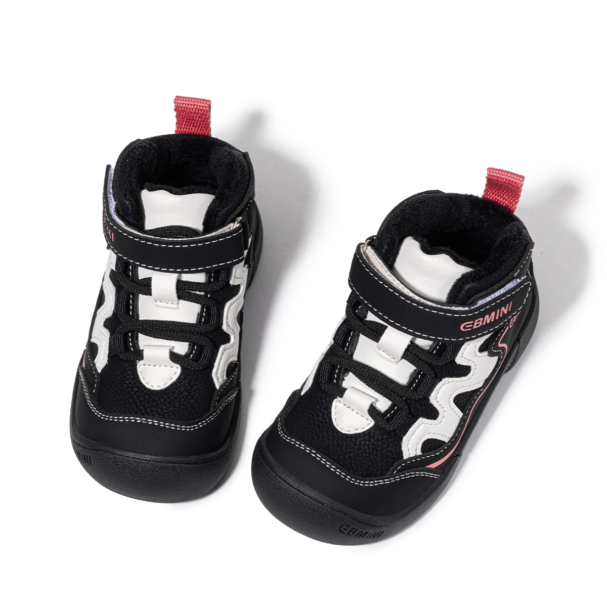 EBMINI Kids’ High-Top Trainers – Warm Fleece Lining, Non-Slip Sole & Easy On and Off