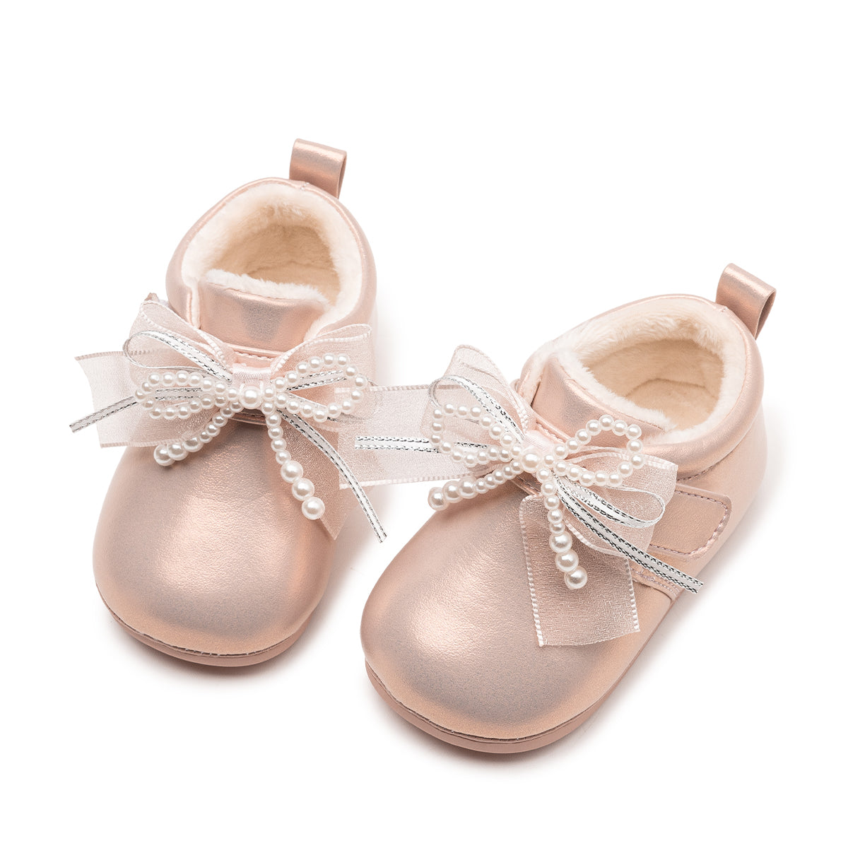 EBMINI Baby First Walker Shoes – Fleece Lined, Adorable Bow & Lightweight