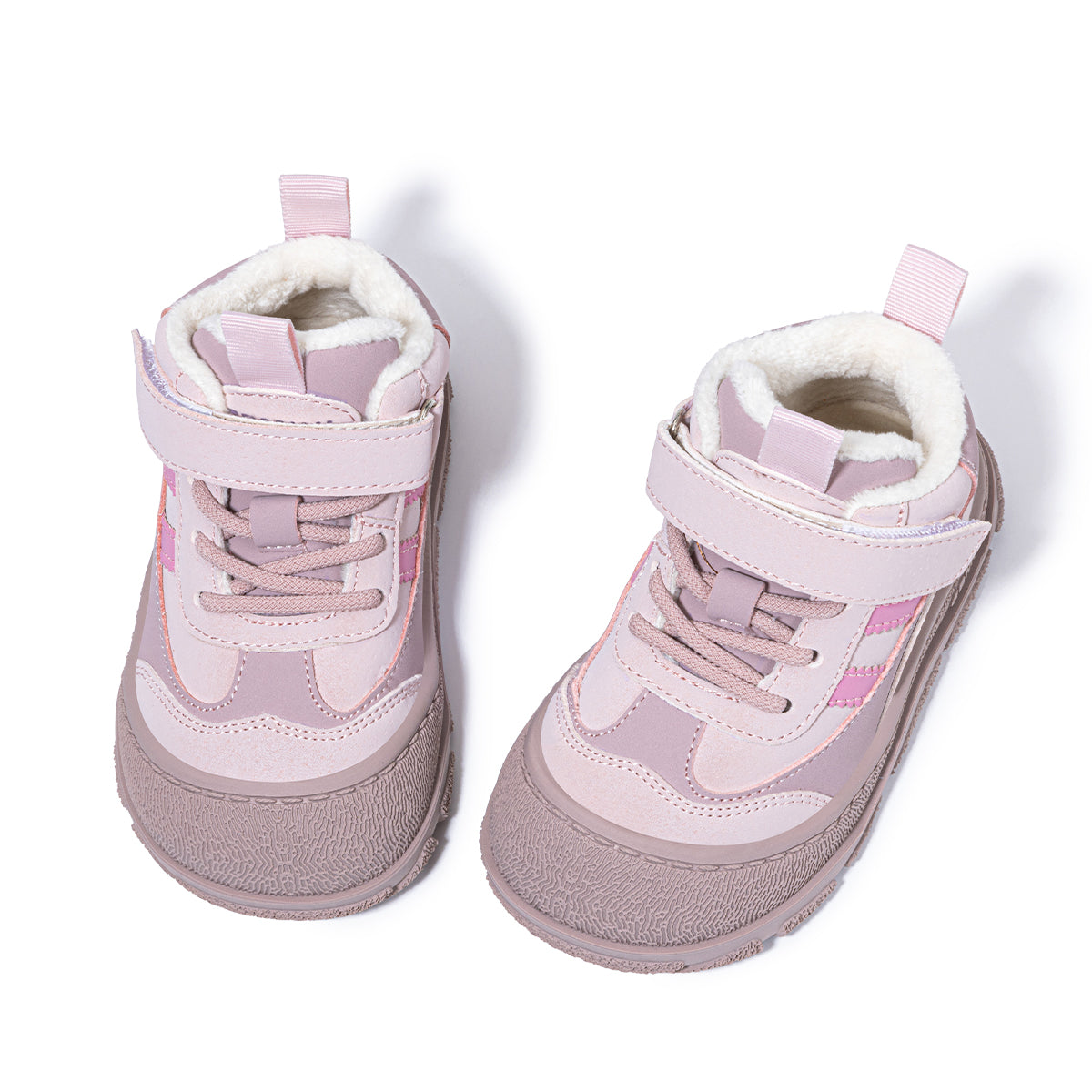 EBMINI  Kids’ Fleece-Lined Trainers – Lightweight & Easy On with Velcro Strap