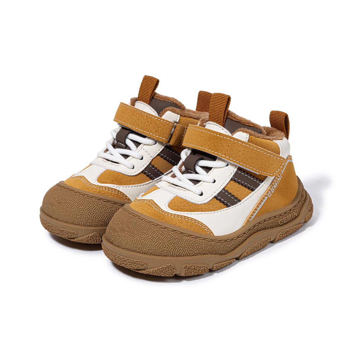 EBMINI  Kids’ Fleece-Lined Trainers – Lightweight & Easy On with Velcro Strap