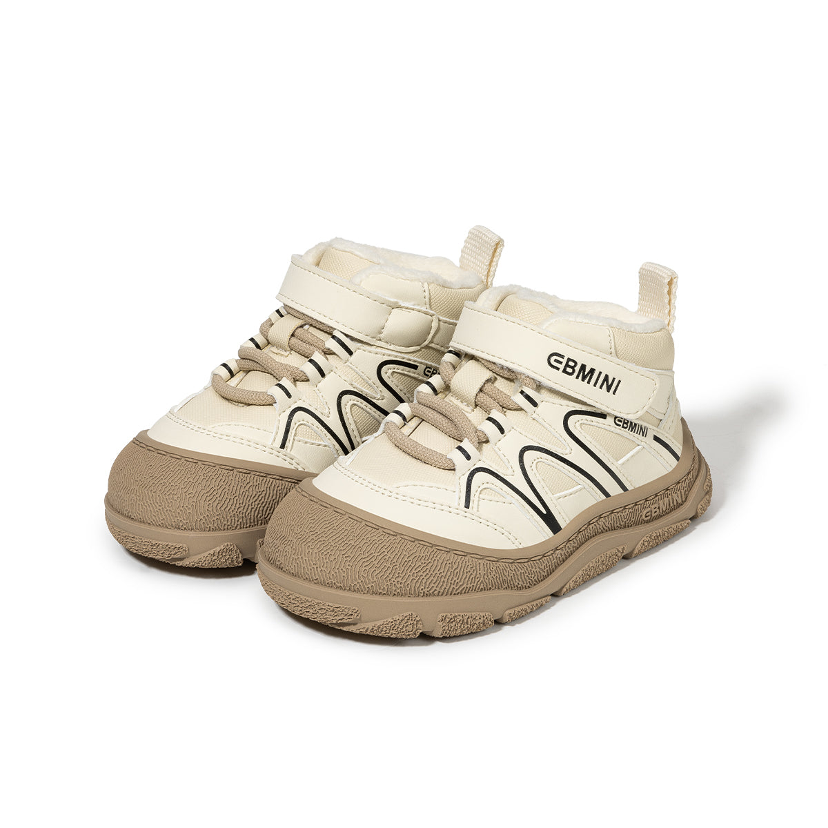 EBMINI Kids’ High-Top Boots – Warm Lined Interior, Waterproof Upper & Easy Velcro Fastening