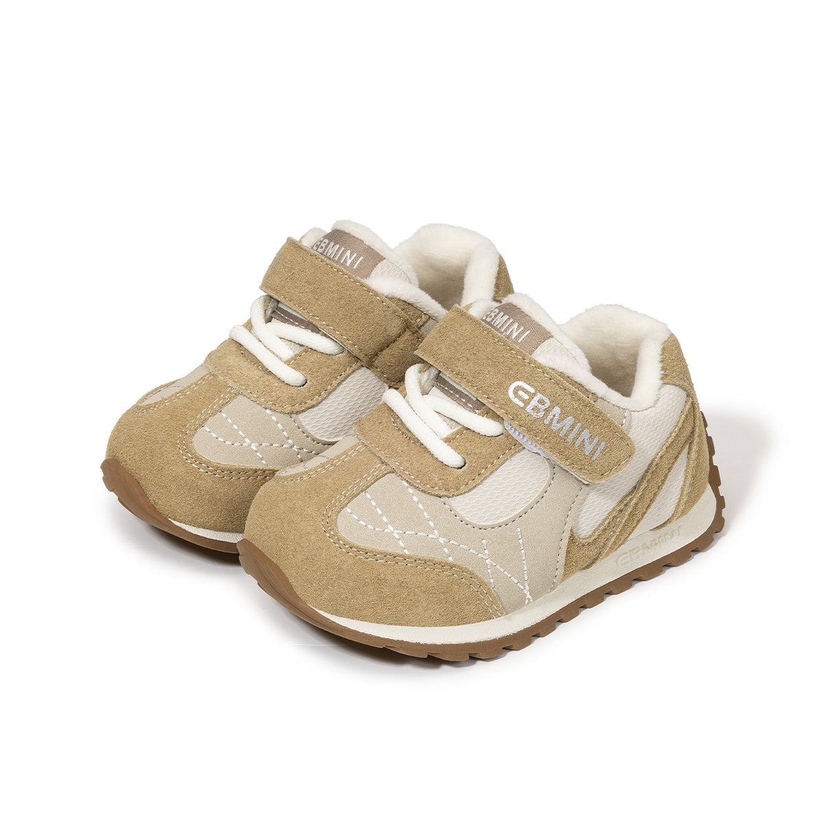 EBMINI Kids’ Lightweight Velcro Trainers – Fleece-Lined for Easy Wear & Steady Steps