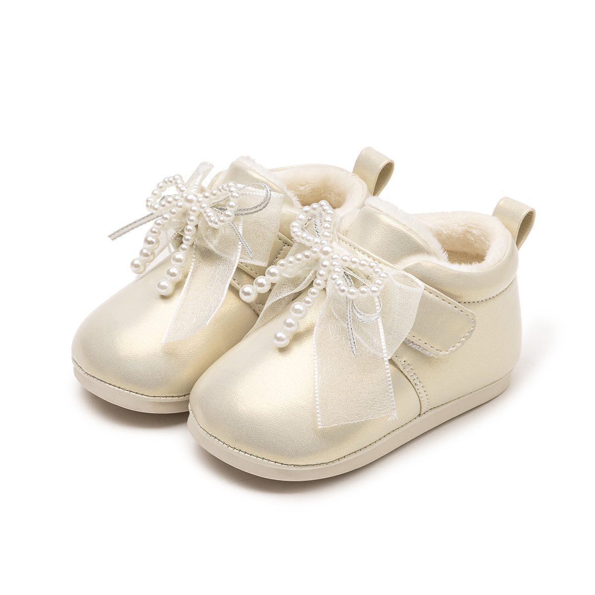 EBMINI Baby First Walker Shoes – Fleece Lined, Adorable Bow & Lightweight