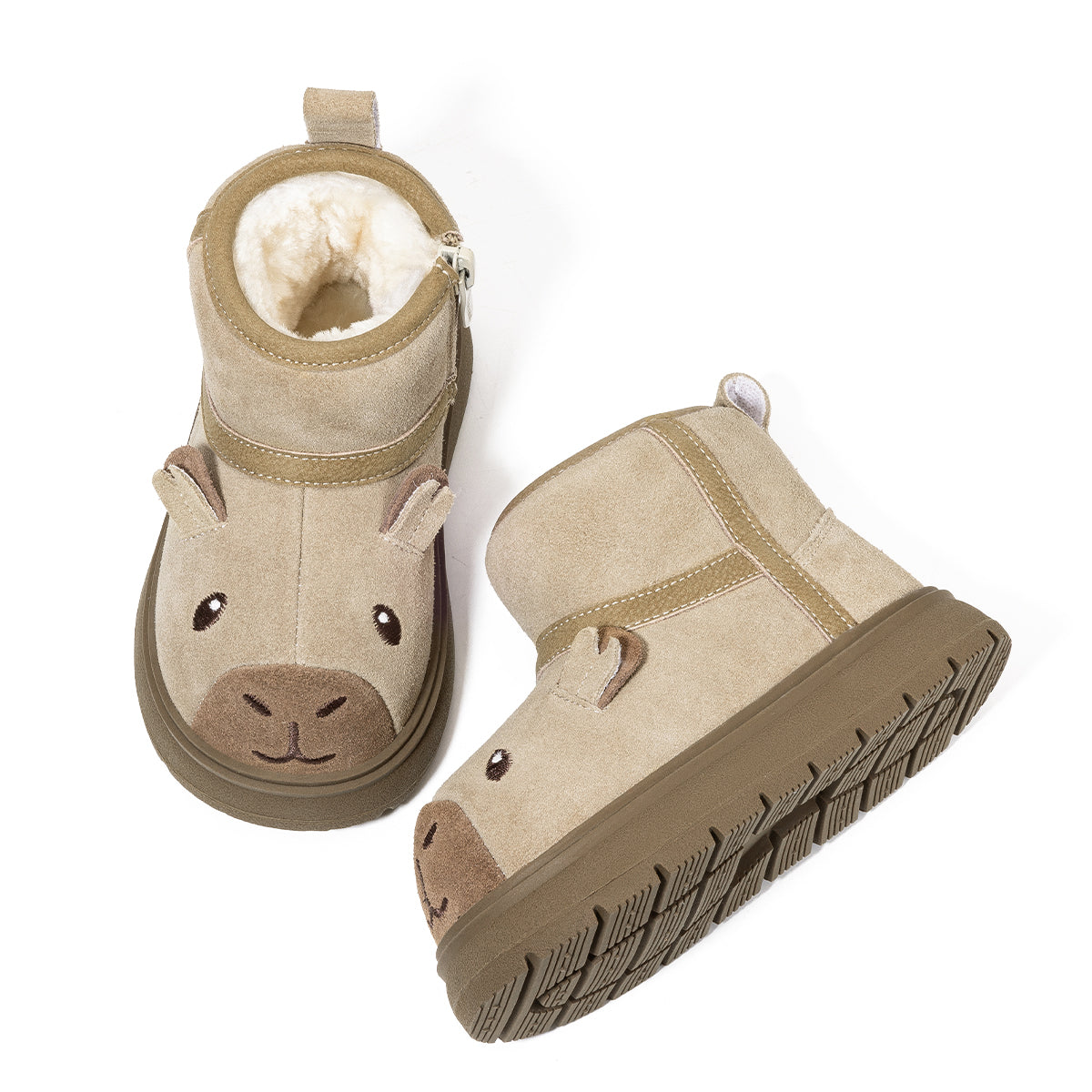 EBMINI Kids’ Cute Animal-Design Boots – Fleece-Lined & Non-Slip