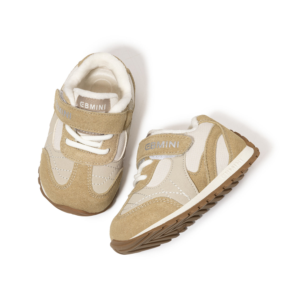 EBMINI Kids’ Lightweight Velcro Trainers – Fleece-Lined for Easy Wear & Steady Steps