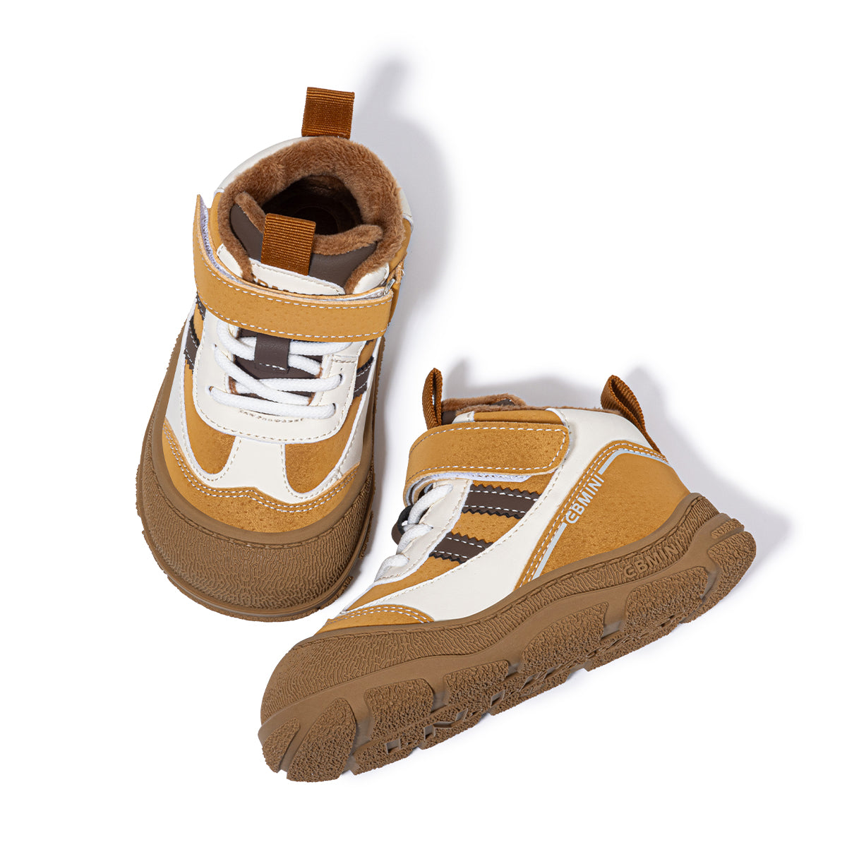 EBMINI  Kids’ Fleece-Lined Trainers – Lightweight & Easy On with Velcro Strap