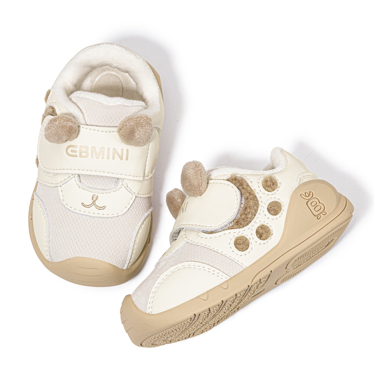 EBMINI Baby First Walker Shoes – Cute Bear Ears Design, Soft & Easy to Wear