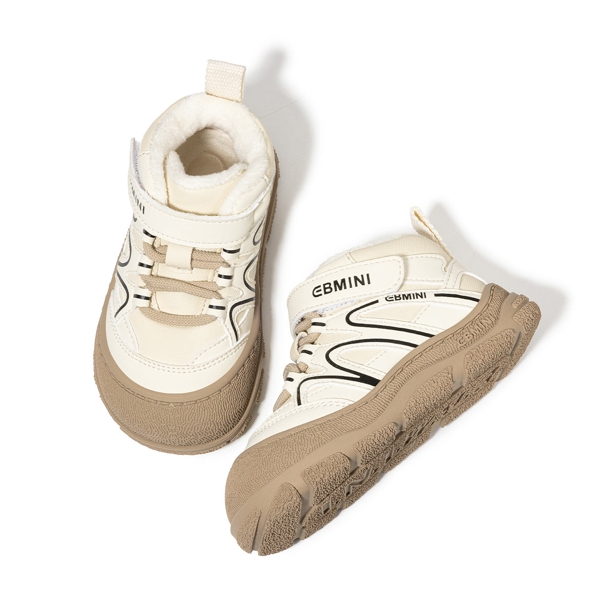 EBMINI Kids’ High-Top Boots – Warm Lined Interior, Waterproof Upper & Easy Velcro Fastening