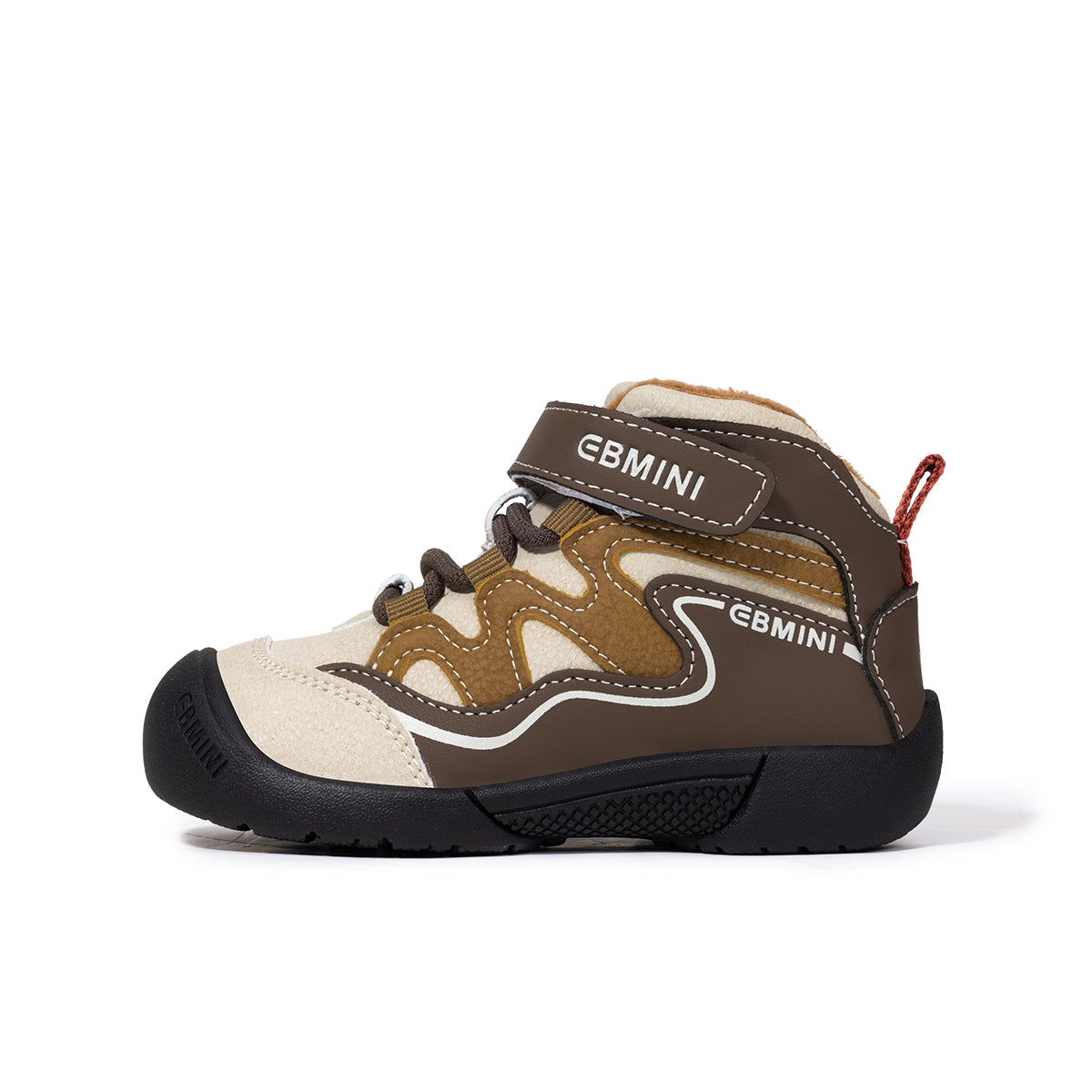 EBMINI Kids’ High-Top Trainers – Warm Fleece Lining, Non-Slip Sole & Easy On and Off