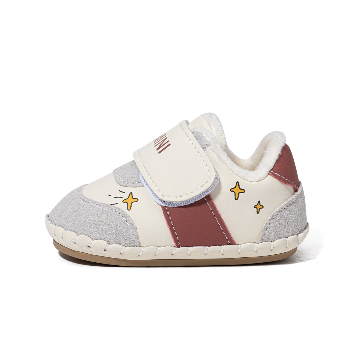 EBMINI Adorable Velcro Baby First Walker Shoes – Fleece-Lined, Lightweight & Comfy