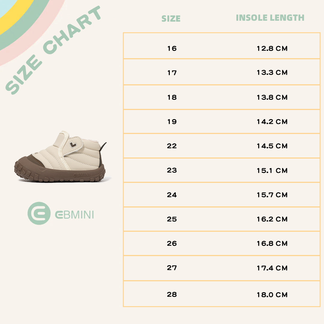 EBMINI Cosy Fleece-Lined Boots for Kids – Waterproof, Anti-Slip & Easy to Wear