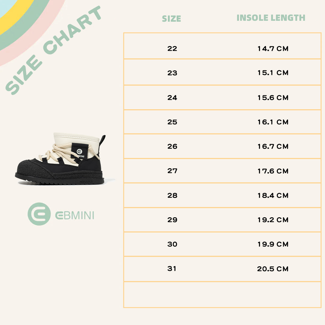 EBMINI Kids’ Warm Winter Boots – Waterproof, Non-Slip & Minimalist Design for Cold Weather