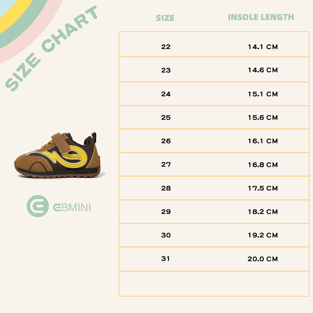 EBMINI Kids’ Warm Trainers – Fleece-Lined, Non-Slip & Ideal for Outdoor Play