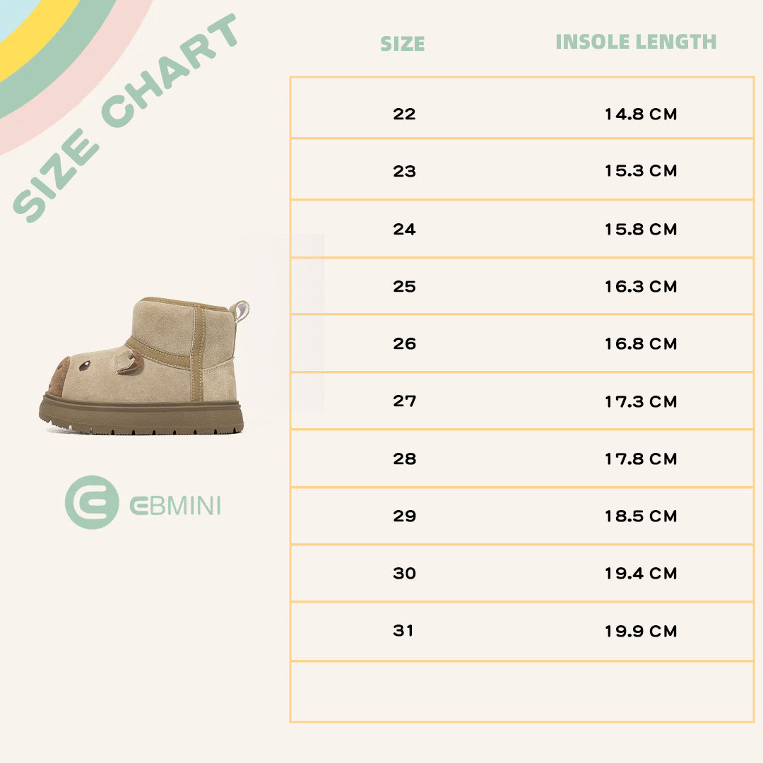 EBMINI Kids’ Cute Animal-Design Boots – Fleece-Lined & Non-Slip