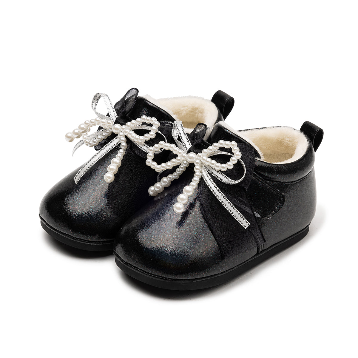 EBMINI Baby First Walker Shoes – Fleece Lined, Adorable Bow & Lightweight