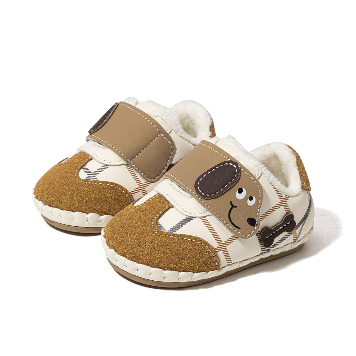EBMINI Kids’ First Walker Shoes – Cute Dog Design, Soft & Lightweight with Easy Velcro Fastening