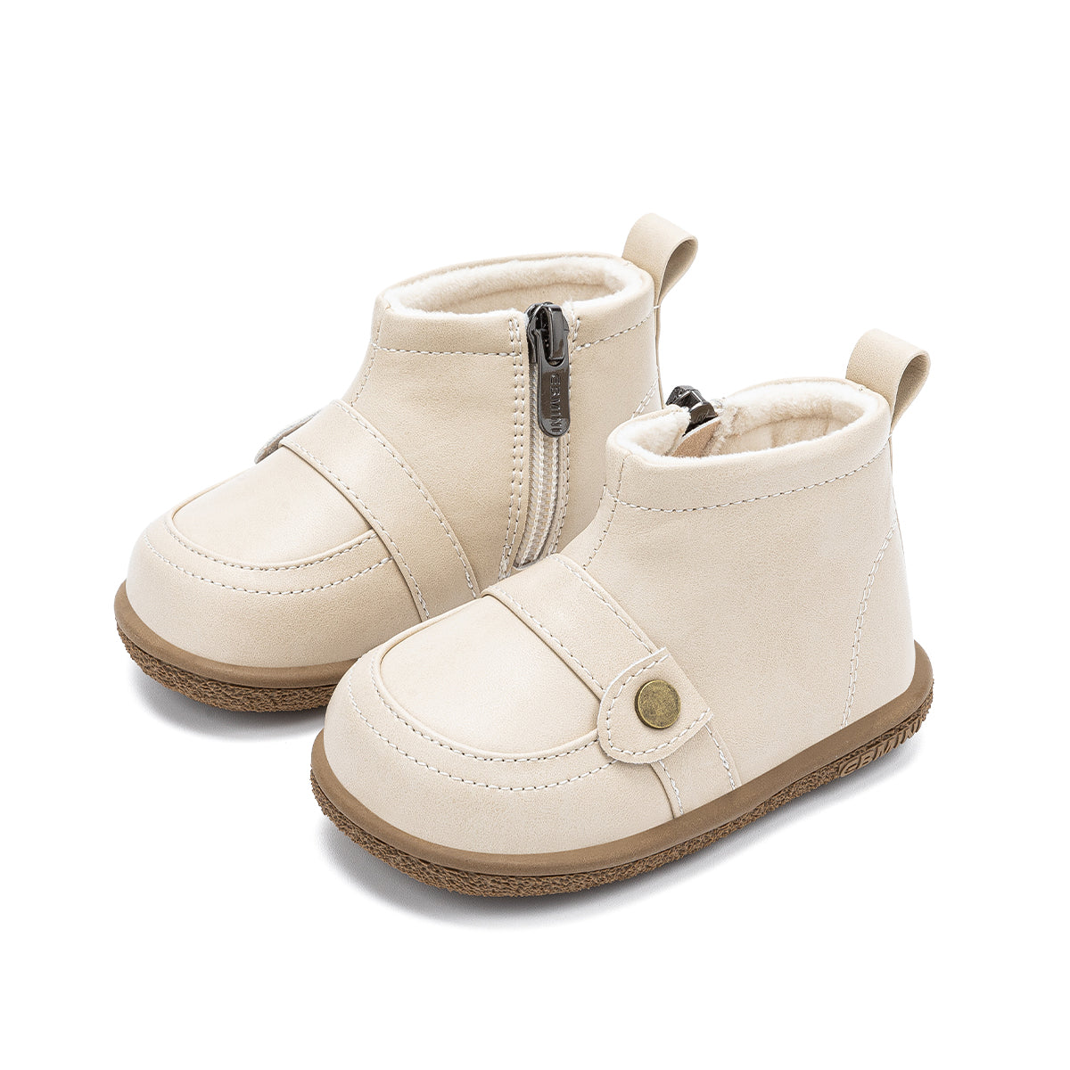 EBMINI – Leather Boots for Toddlers with Warm Fleece Lining & Easy Side Zip