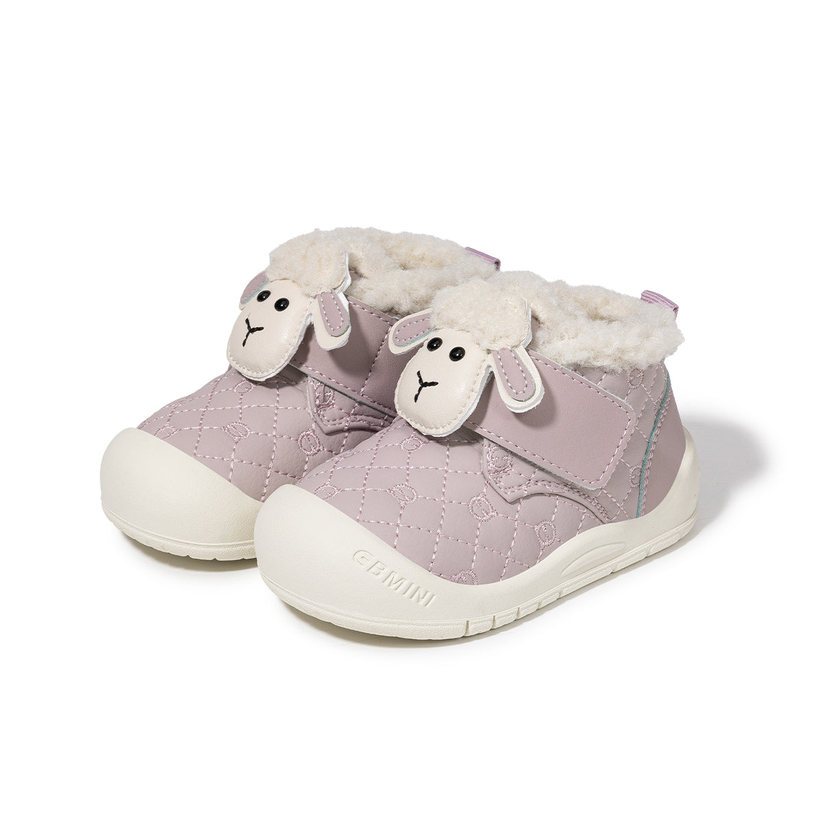 EBMINI  Kids’ First Step Shoes – Warm Lined, Cute Sheep Design & Easy Velcro