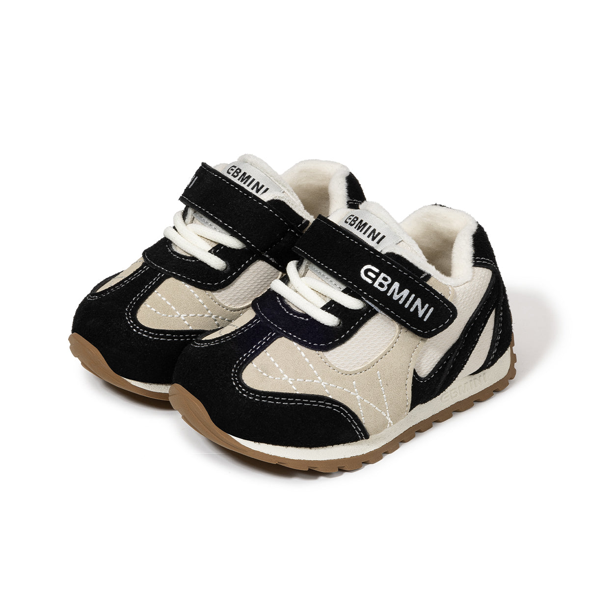 EBMINI Kids’ Lightweight Velcro Trainers – Fleece-Lined for Easy Wear & Steady Steps