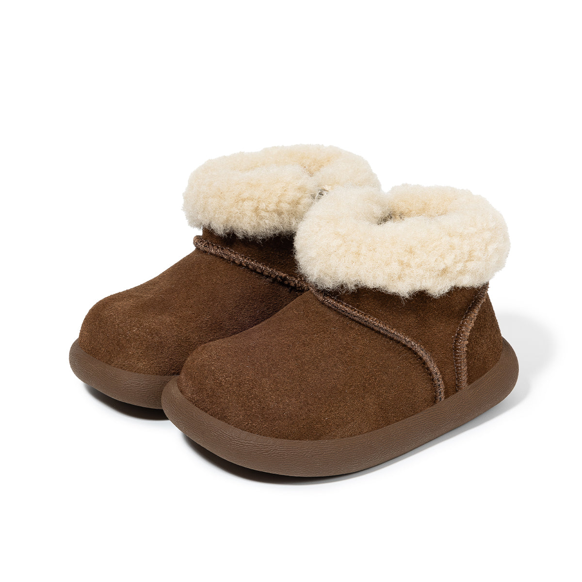 EBMINI Kids’ Classic Boots – Fleece-Lined, Fluffy Exterior & Non-Slip Sole