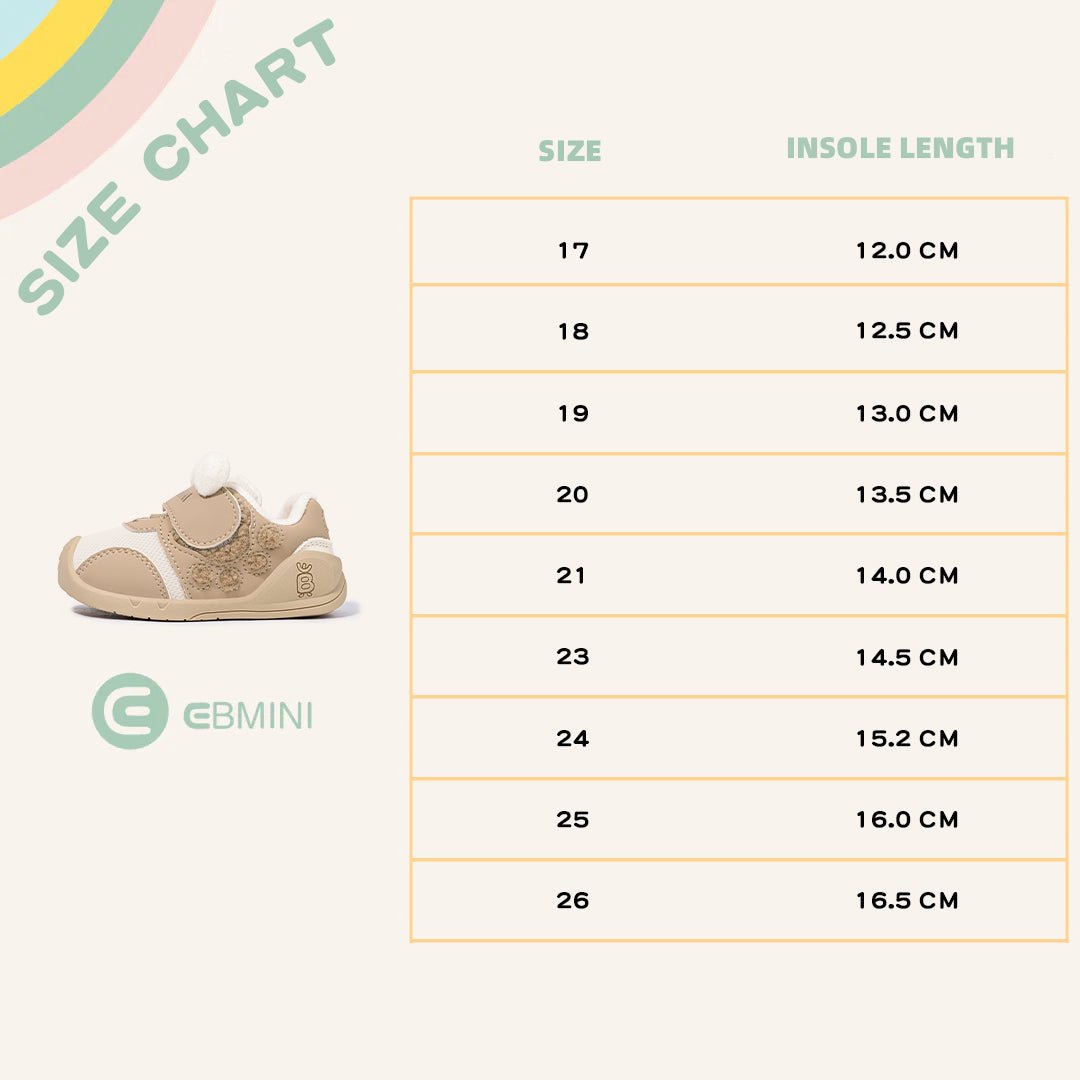 EBMINI Baby First Walker Shoes – Cute Bear Ears Design, Soft & Easy to Wear