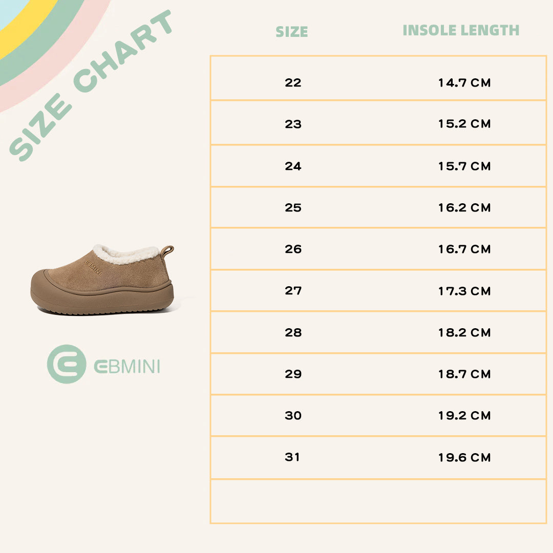 EBMINI Kids’ Slip-On Shoes – Warm Fleece Lining, Minimalist Design & Lightweight for First Walkers