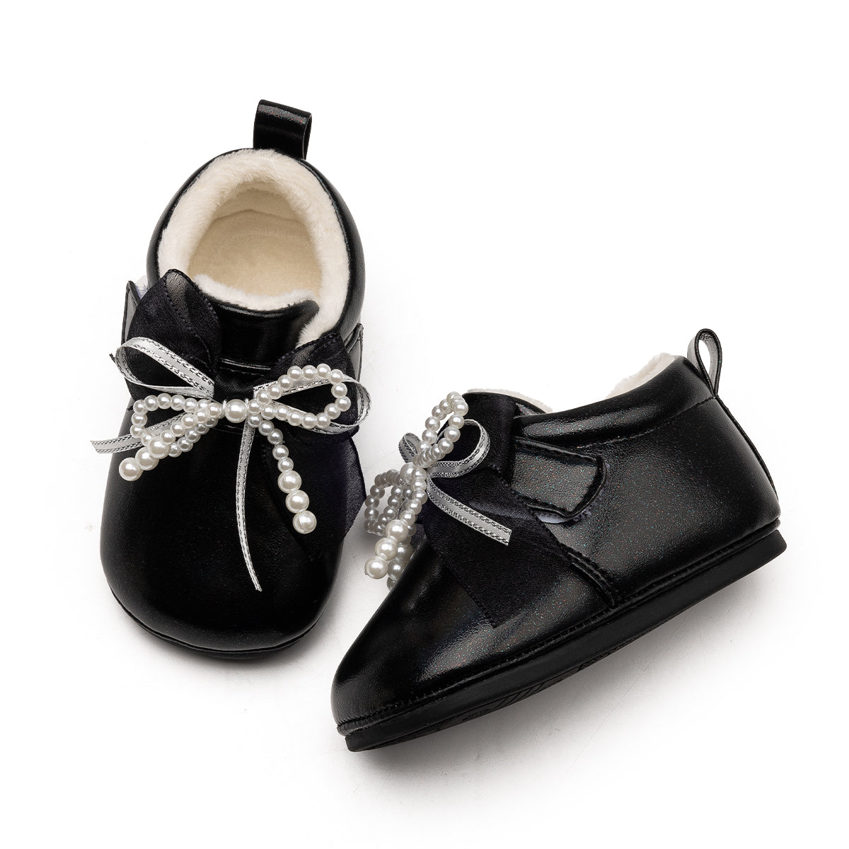 EBMINI Baby First Walker Shoes – Fleece Lined, Adorable Bow & Lightweight