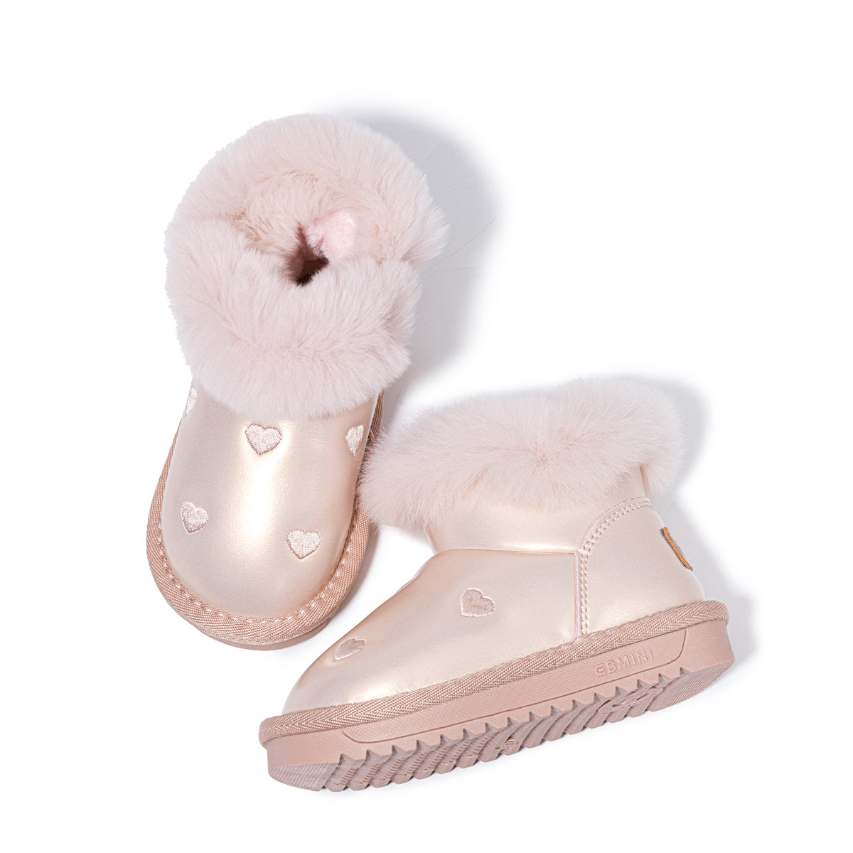 EBMINI Kids’ Snow Boots – Non-Slip, Fleece-Lined & Adorably Heart-Designed