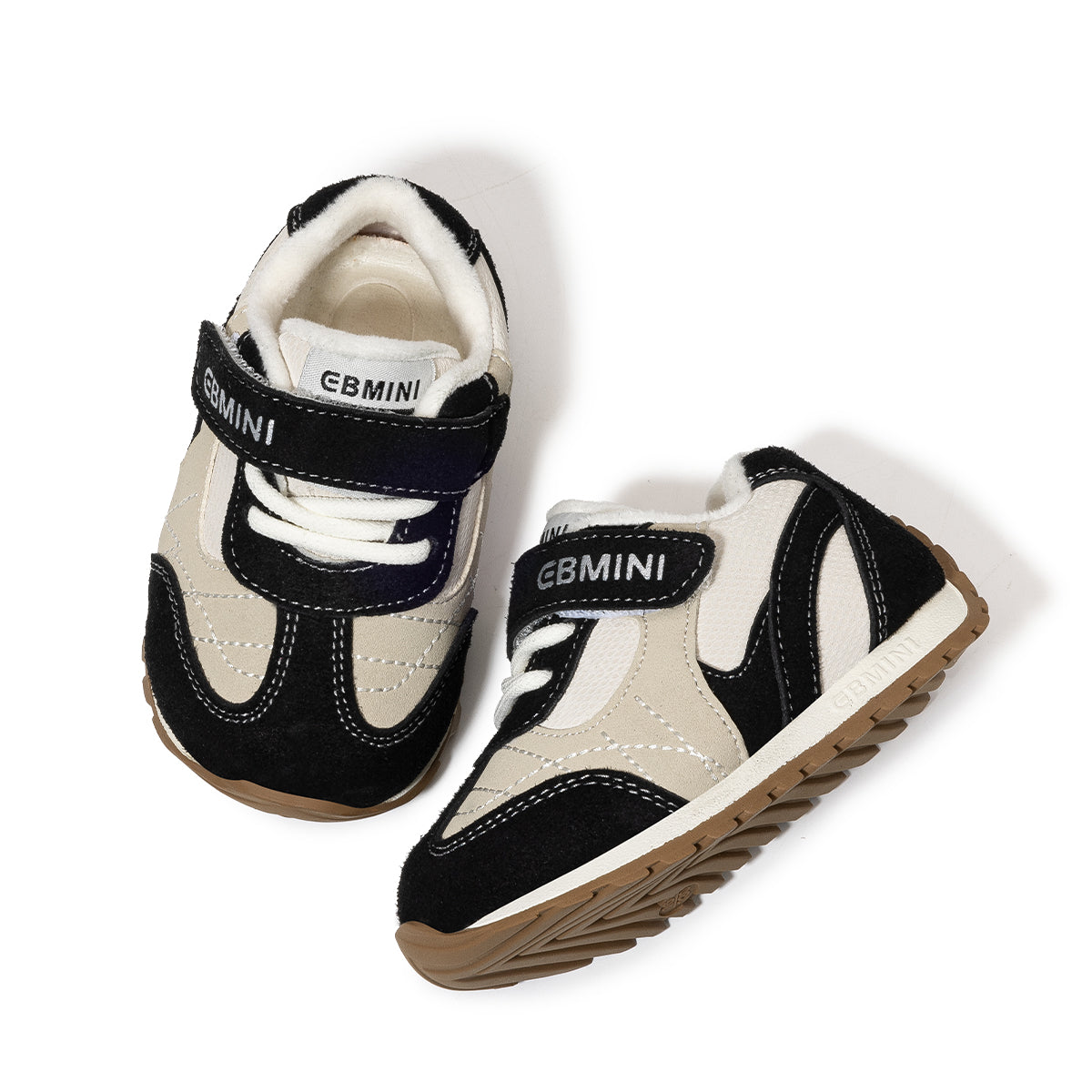 EBMINI Kids’ Lightweight Velcro Trainers – Fleece-Lined for Easy Wear & Steady Steps