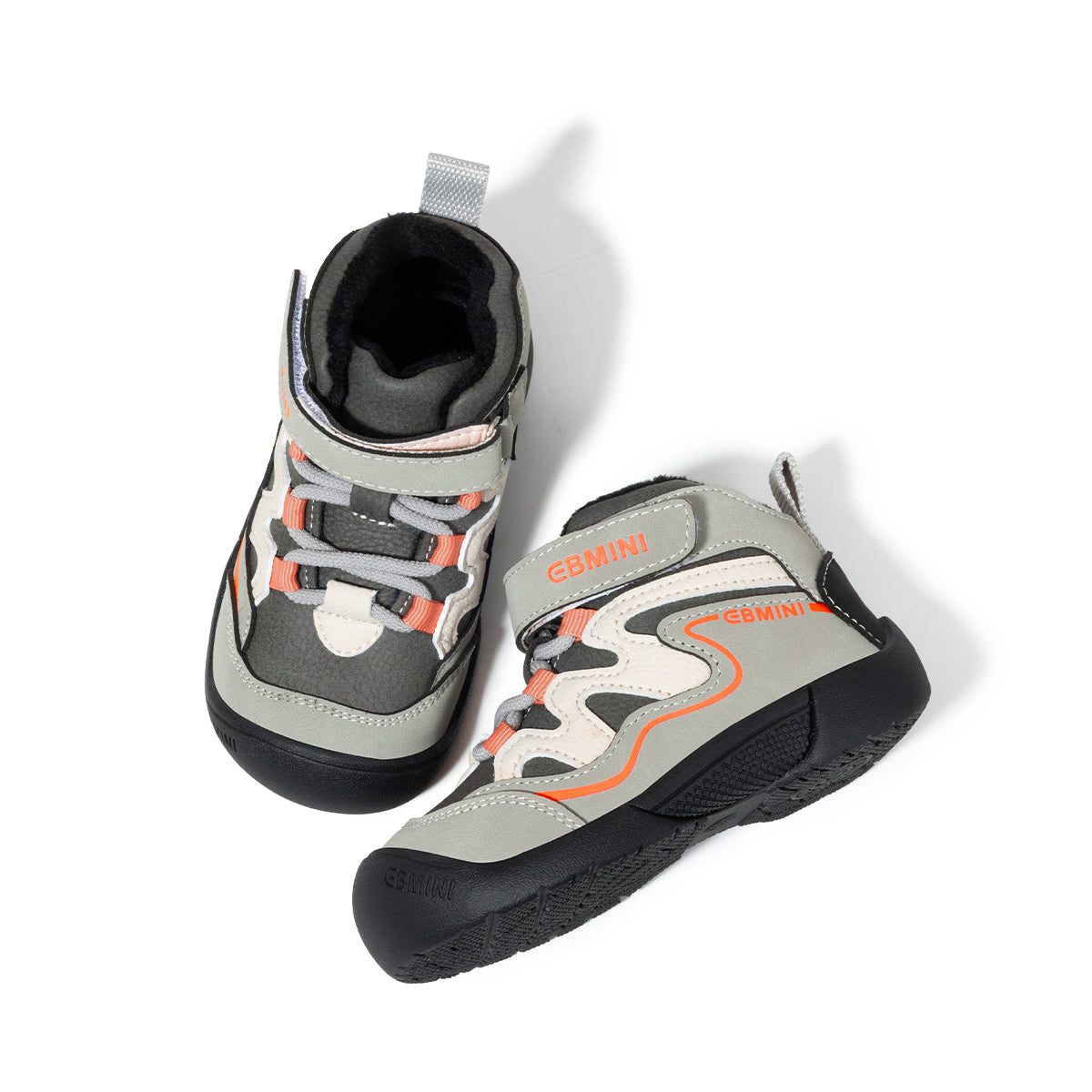 EBMINI Kids’ High-Top Trainers – Warm Fleece Lining, Non-Slip Sole & Easy On and Off