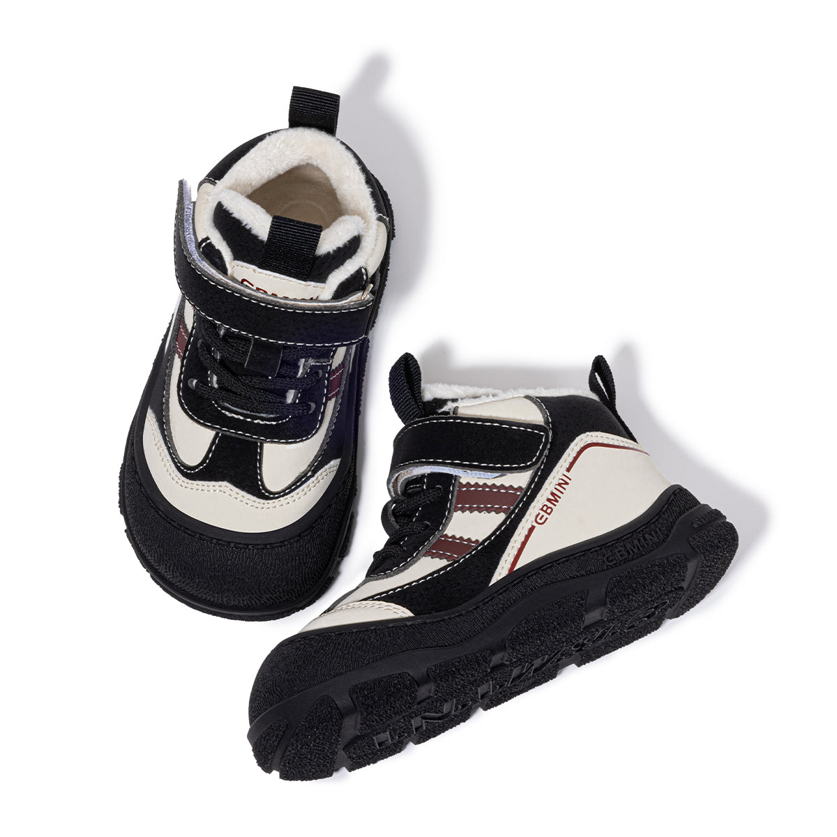 EBMINI  Kids’ Fleece-Lined Trainers – Lightweight & Easy On with Velcro Strap