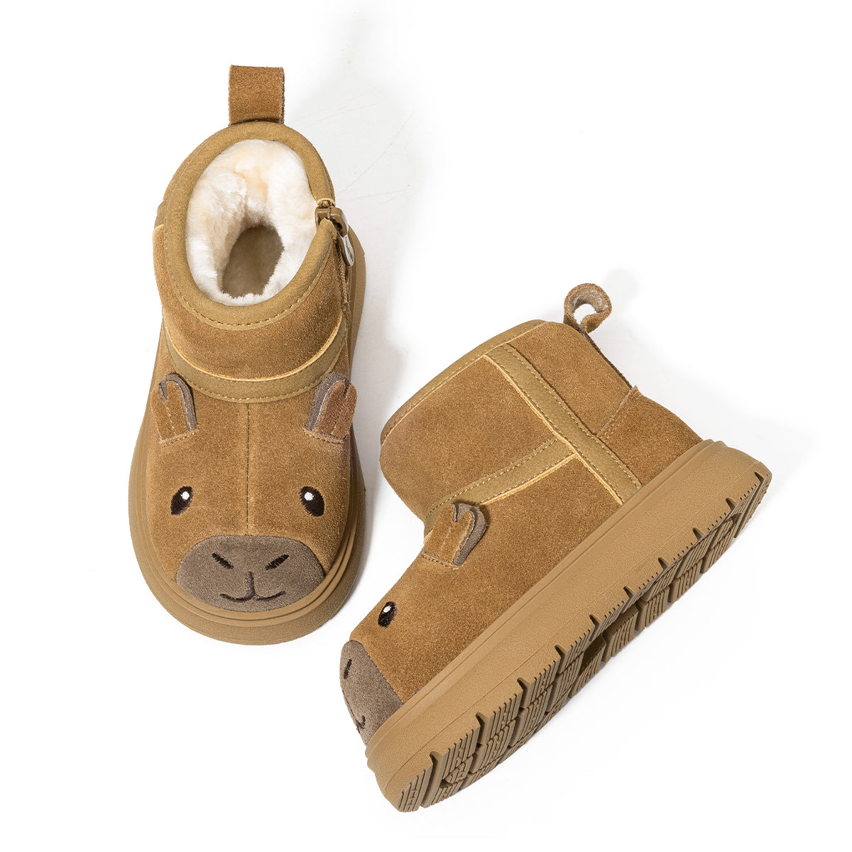 EBMINI Kids’ Cute Animal-Design Boots – Fleece-Lined & Non-Slip