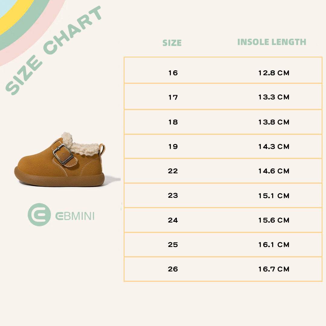 EBMINI Kids’ Fleece-Lined Winter Shoes – Cosy, Non-Slip & Casual Style