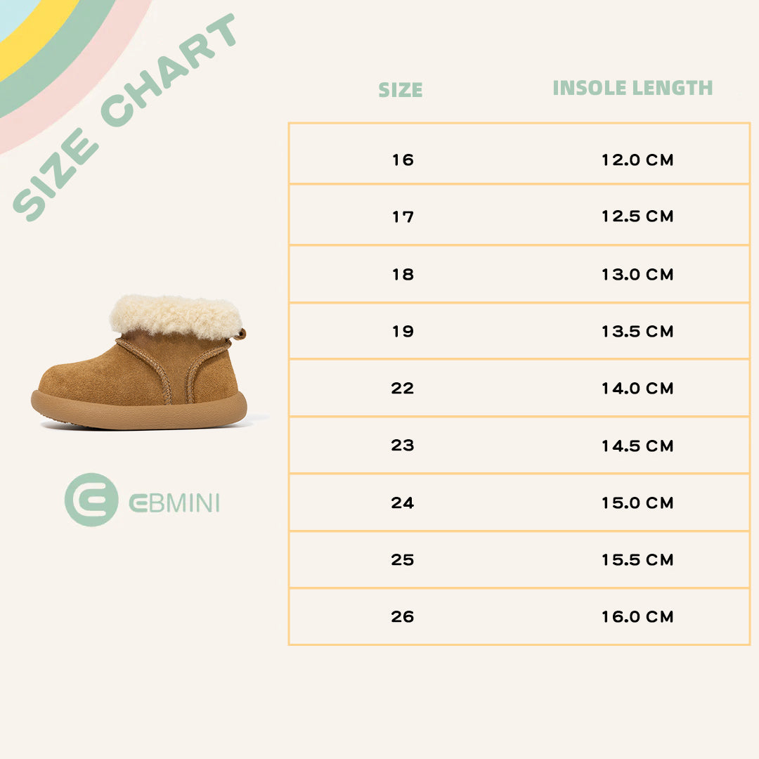 EBMINI Kids’ Classic Boots – Fleece-Lined, Fluffy Exterior & Non-Slip Sole