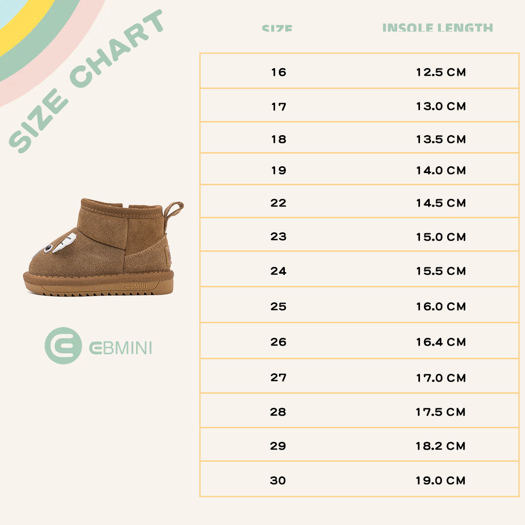 EBMINI Kids’ Boots – Warm Lined Interior, Easy Zip Design, Adorable Look & Non-Slip Sole