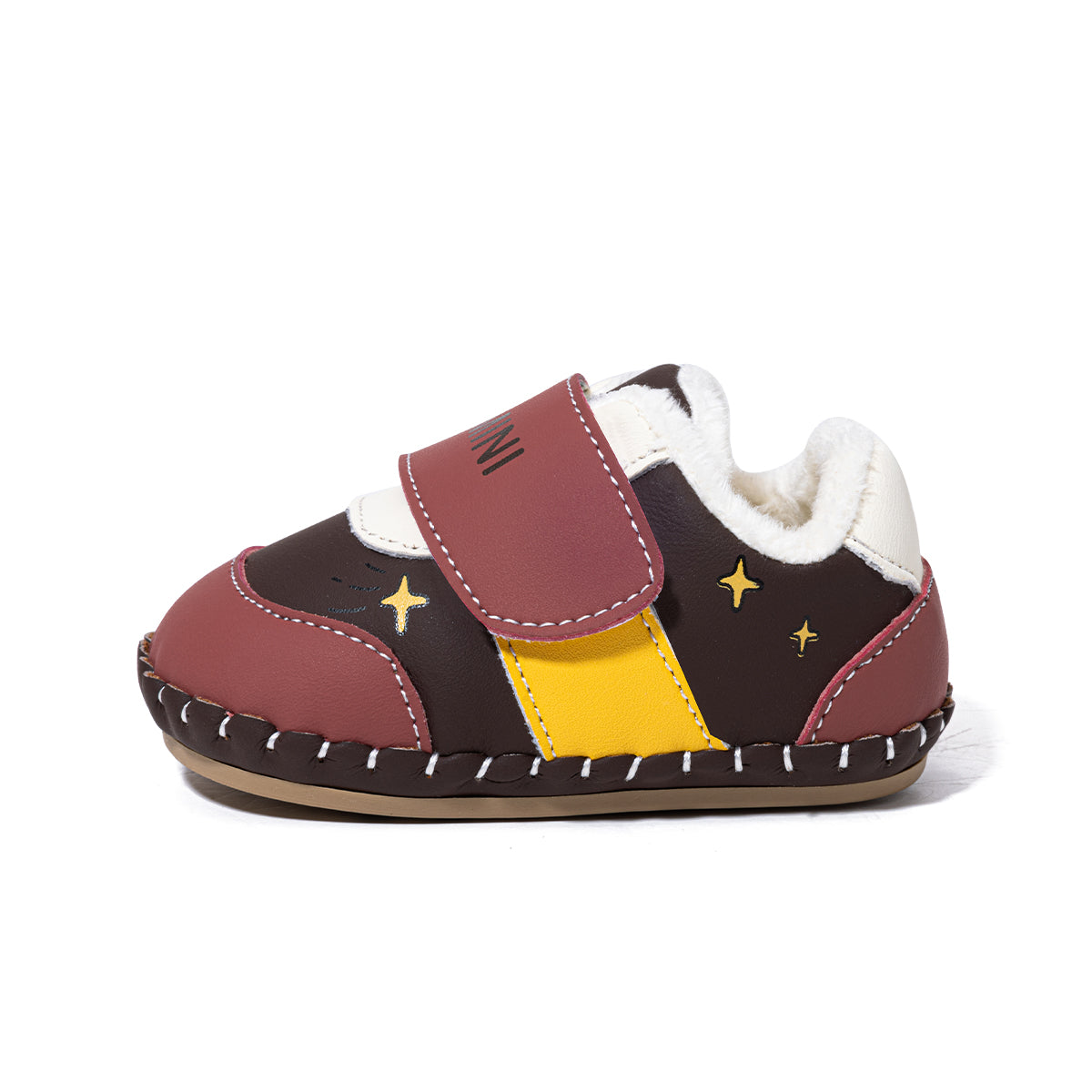 EBMINI Adorable Velcro Baby First Walker Shoes – Fleece-Lined, Lightweight & Comfy