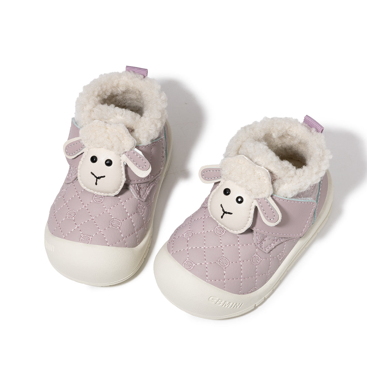 EBMINI  Kids’ First Step Shoes – Warm Lined, Cute Sheep Design & Easy Velcro