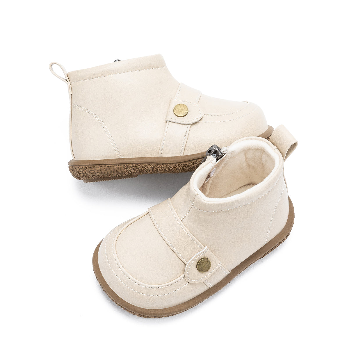 EBMINI – Leather Boots for Toddlers with Warm Fleece Lining & Easy Side Zip