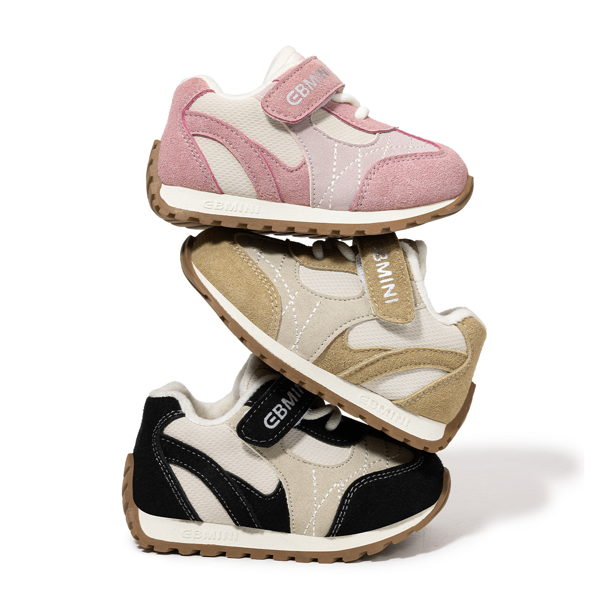 EBMINI Kids’ Lightweight Velcro Trainers – Fleece-Lined for Easy Wear & Steady Steps