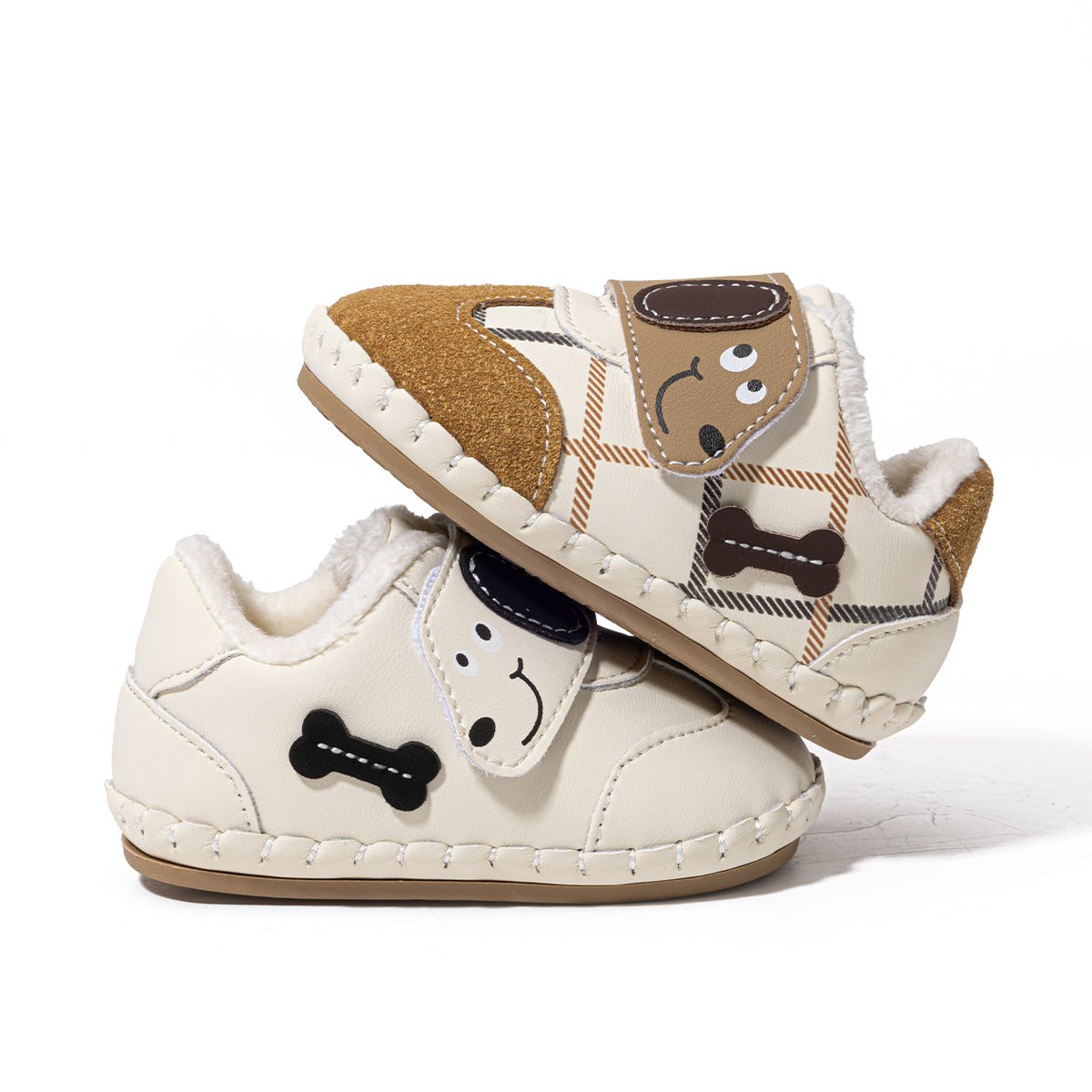 EBMINI Kids’ First Walker Shoes – Cute Dog Design, Soft & Lightweight with Easy Velcro Fastening