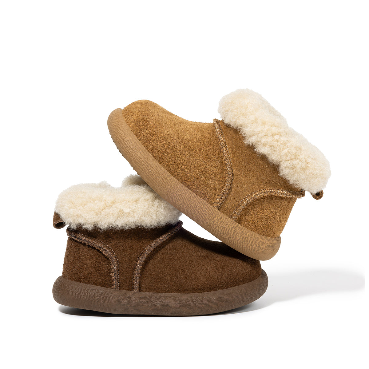 EBMINI Kids’ Classic Boots – Fleece-Lined, Fluffy Exterior & Non-Slip Sole