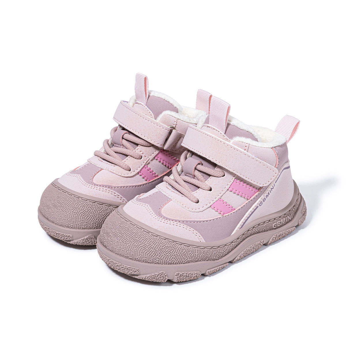 EBMINI  Kids’ Fleece-Lined Trainers – Lightweight & Easy On with Velcro Strap