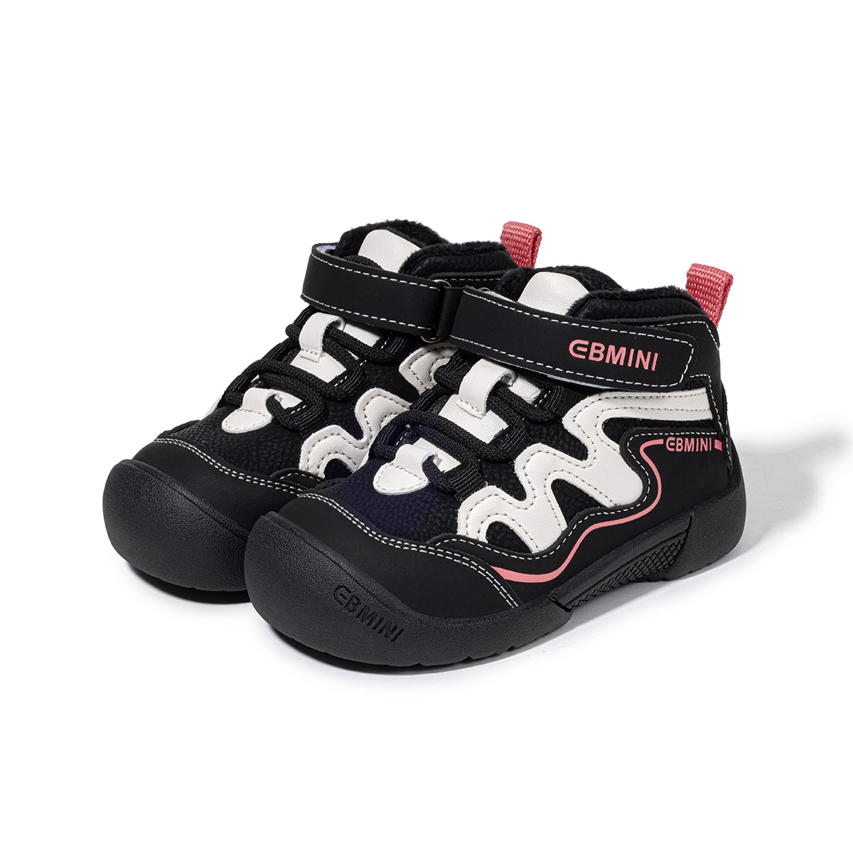 EBMINI Kids’ High-Top Trainers – Warm Fleece Lining, Non-Slip Sole & Easy On and Off